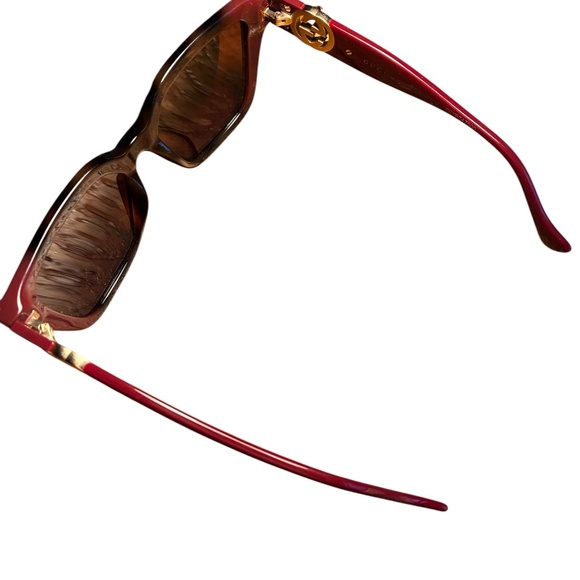 Gucci Sunglasses Havana/Burgundy Square Frame - Picture 3 of 5
